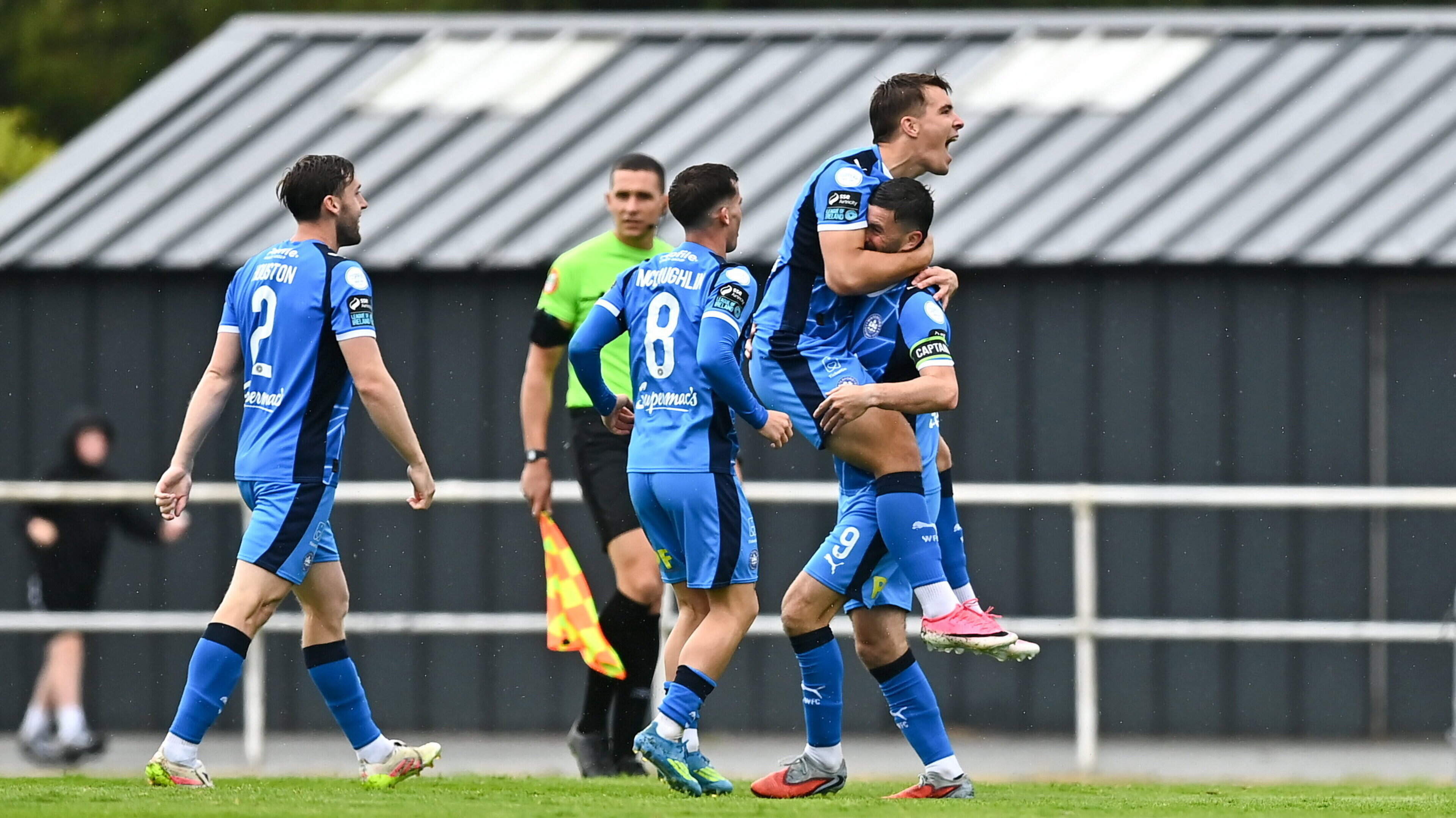 Top marksman Tommy Lonergan boosts Waterford’s survival hopes with diving header to see off Shelbourne